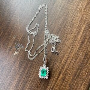 Radiant Silver and Green Gemstone Necklace